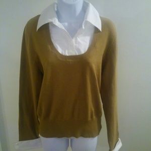 Mossimo Stretch Shirt Inset Sweater